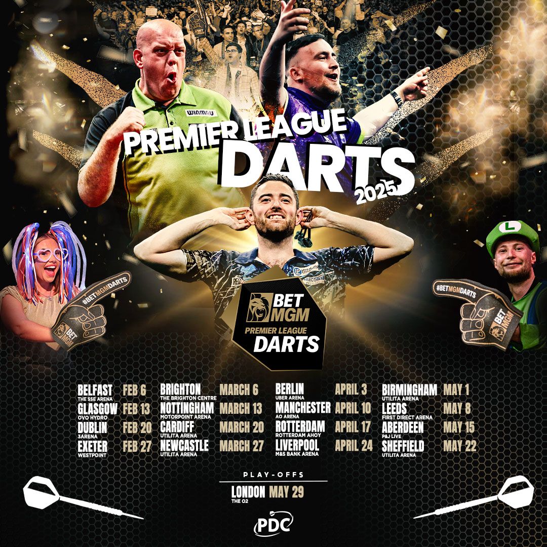 Bet MGM Premier League Darts at First Direct Arena - Leeds, 8 May | Event in Leeds | AllEvents