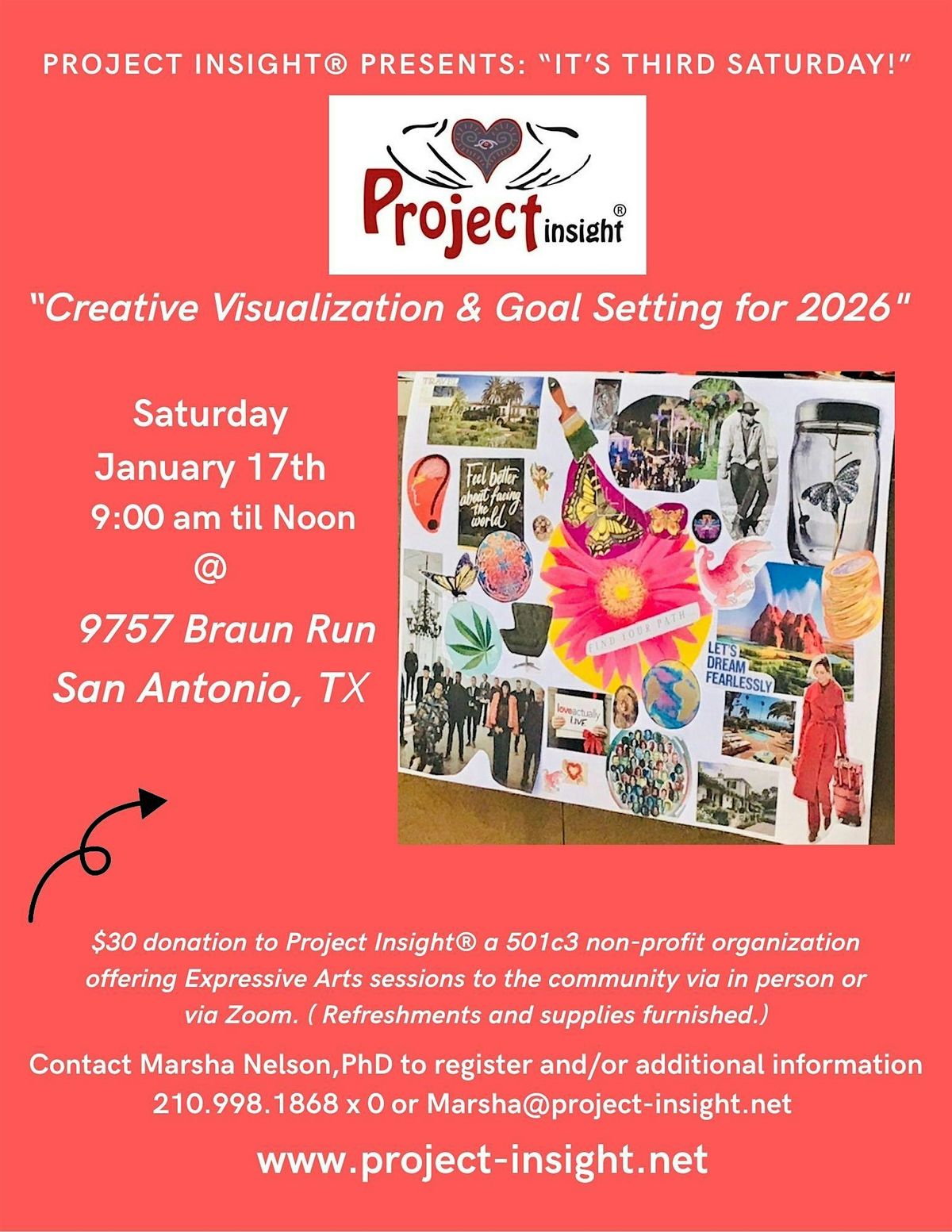 Project Insight®: Creative Visualization & Goal Setting for 2026, 17 January | Event in San Antonio | AllEvents