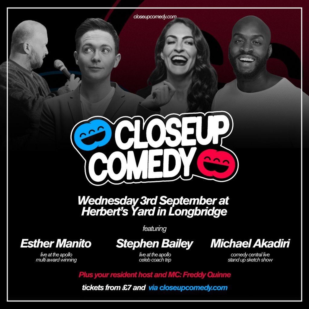 CLOSEUP COMEDY at Herbert's Yard with Stephen Bailey and more!, 3 September | Event in Redditch | AllEvents