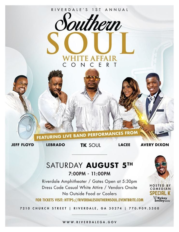 Riverdales 1st Annual Southern Soul White Affair Concert, 7210 Church St, Riverdale, GA 30274