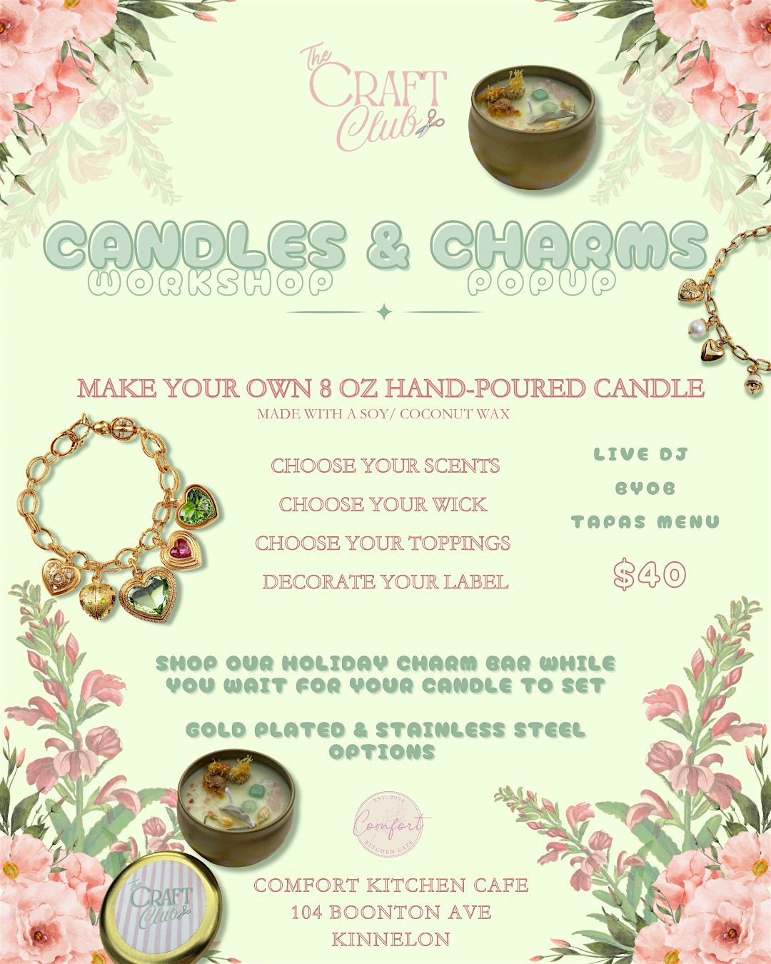 Candles & Charms Workshop + Popup, 18 December | Event in Kinnelon | AllEvents