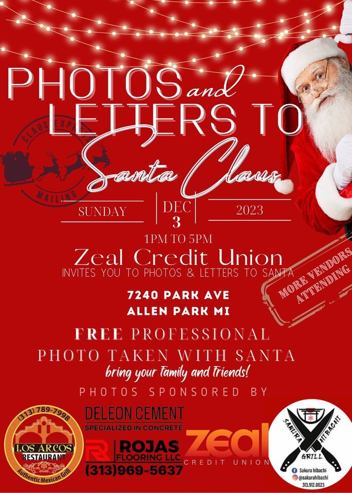 Letters and Photos with Santa , Zeal Credit Union 7240 Park Ave Allen