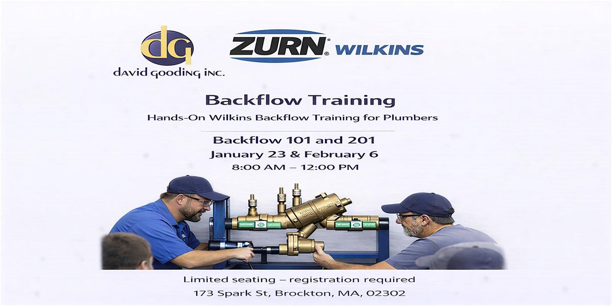 Wilkins Backflow Training, 6 February | Event in Brockton | AllEvents