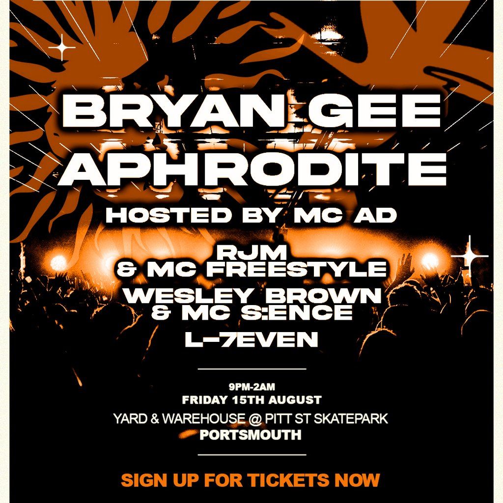 Concrete & Substance: Bryan Gee / Aphrodite / MC AD, 15 August | Event in Portsmouth | AllEvents