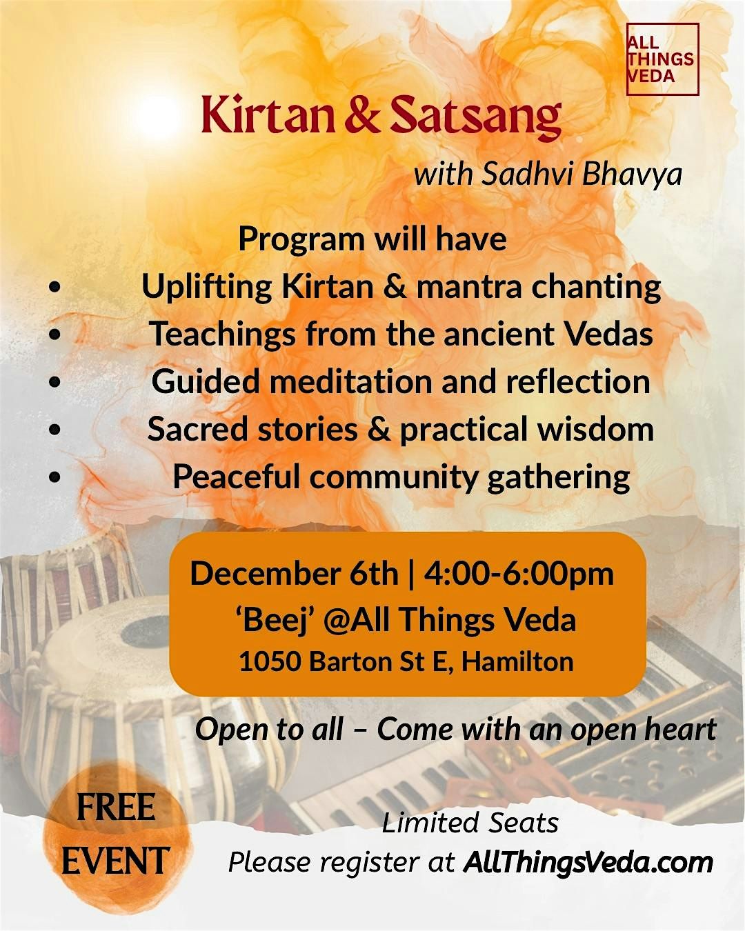 Kirtan and Satsang, 6 December | Event in Hamilton | AllEvents