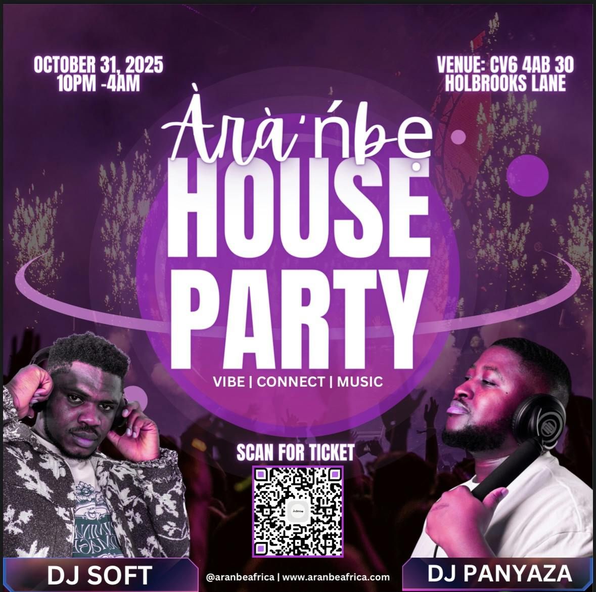 ÀRÀ'NBE HOUSE PARTY, 31 October | Event in Coventry | AllEvents