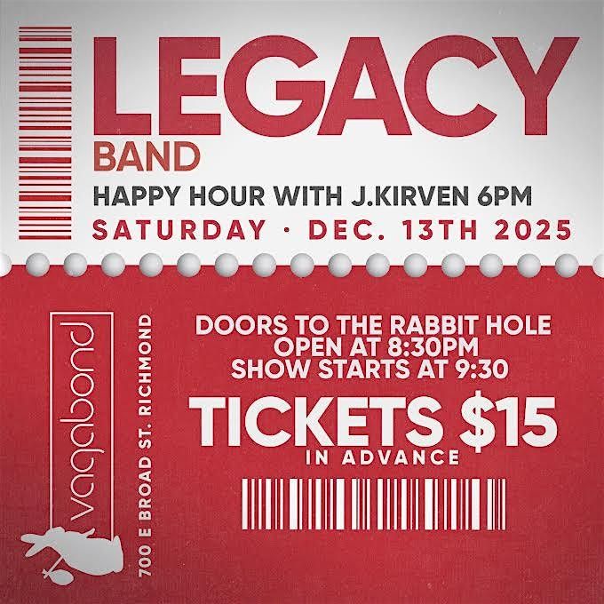 Legacy Band at Vagabond 12/13/25!, 13 December | Event in Richmond | AllEvents