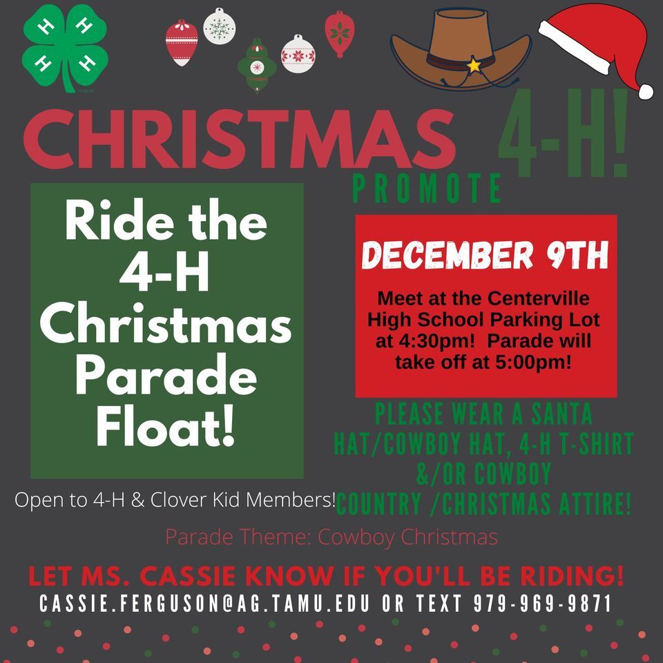 4H Christmas Parade Float, Centerville High School, December 9 2025