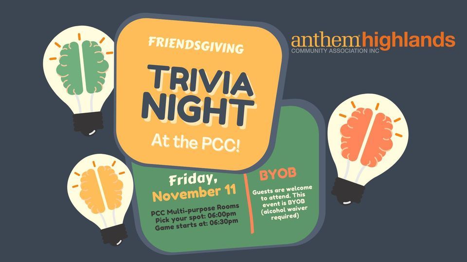 Friendsgiving Trivia At The PCC HOA Event AHCA Anthem Highlands 