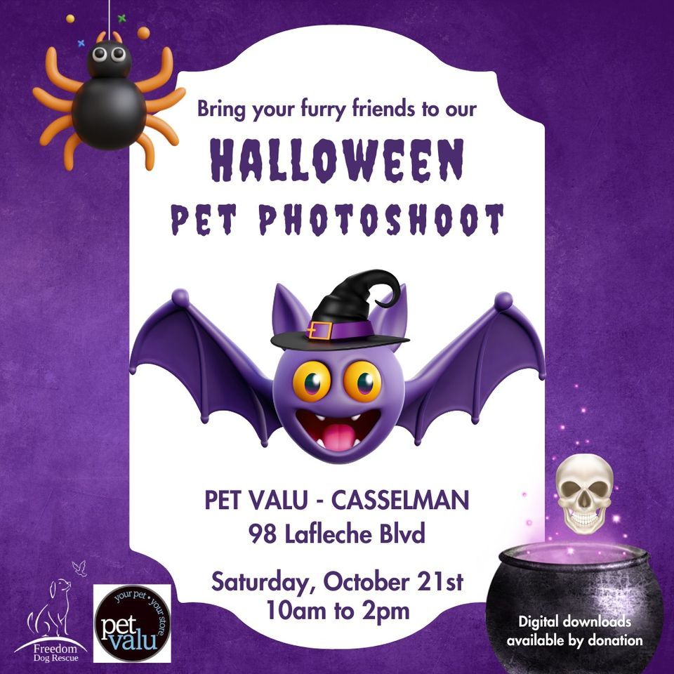 Halloween Pet Photoshoots Saturday Oct 21 10 am to 2 PM, 98 Lafleche