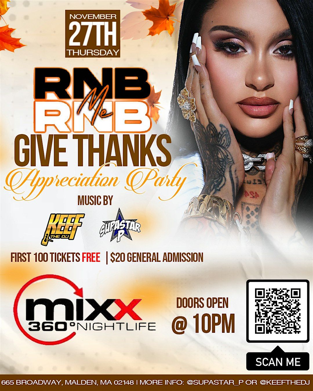 RNB ME GIVE THANKS - Appreciation Party, 27 November | Event in Malden | AllEvents