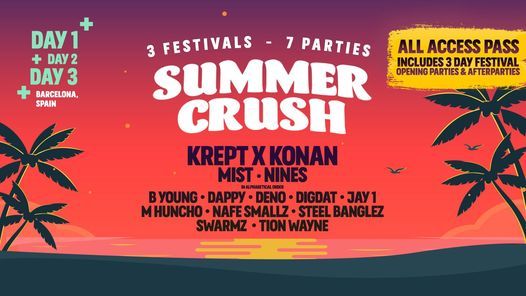 Summer Crush Festival 2022 On Sale Now Barcelona Spain June 3 To June 7 Allevents In Summer Event 2022