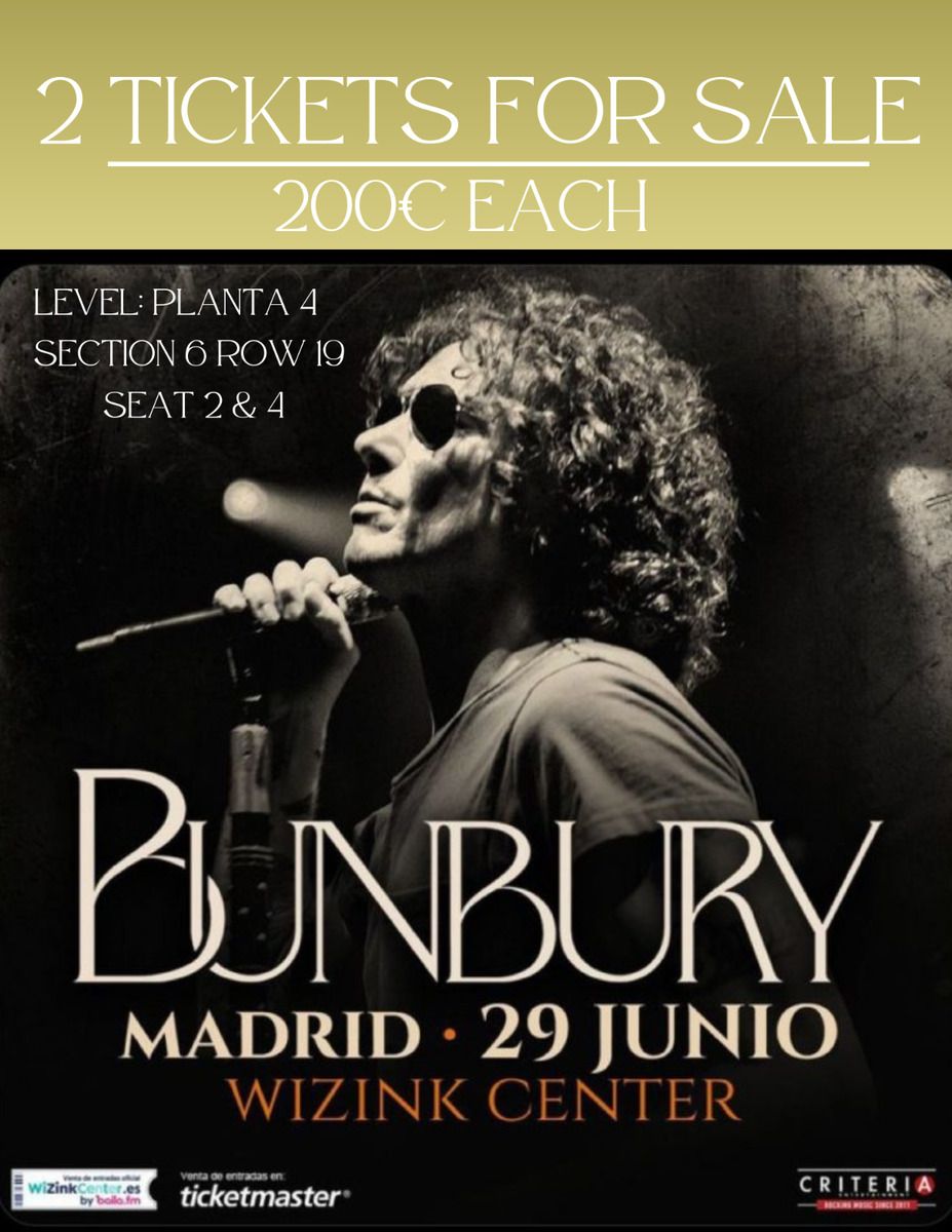 Enrique Bunbury at WiZink Center, 13 September | Event in Madrid | AllEvents