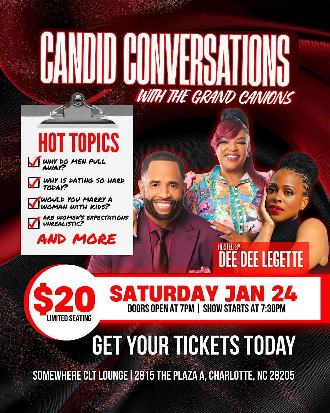 Candid Conversations with the Grand Canions | Hosted by Dee Dee Legette, 24 January | Event in Charlotte | AllEvents