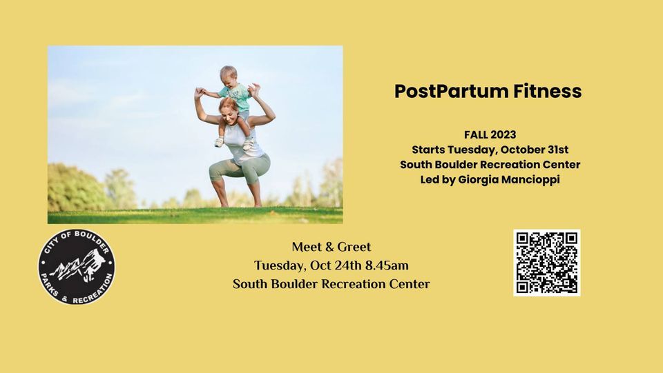 Postpartum Fitness course Meet & Greet, South Boulder Rec Center