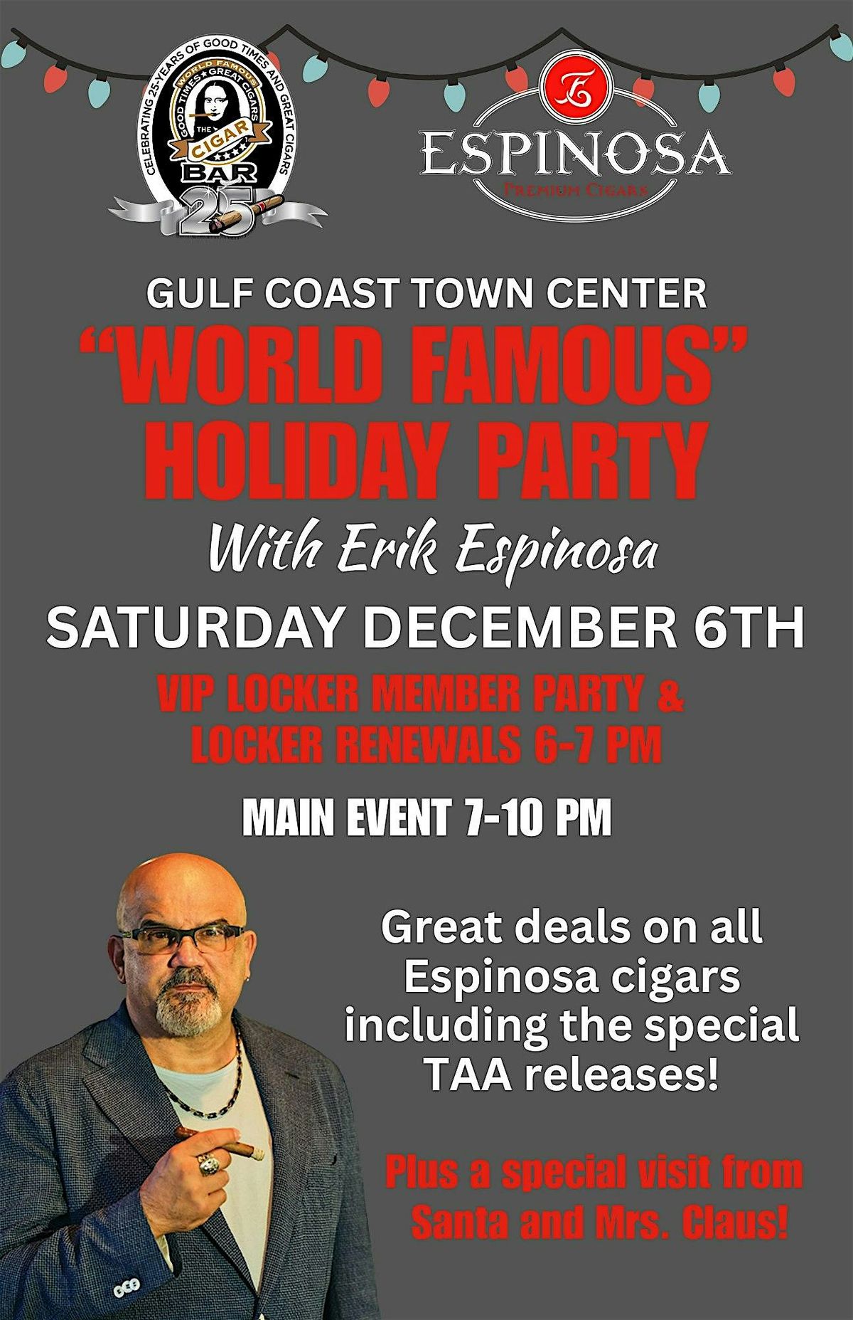 "World Famous" Holiday Party Featuring Erik Espinosa - GCTC, 6 December | Event in Fort Myers | AllEvents