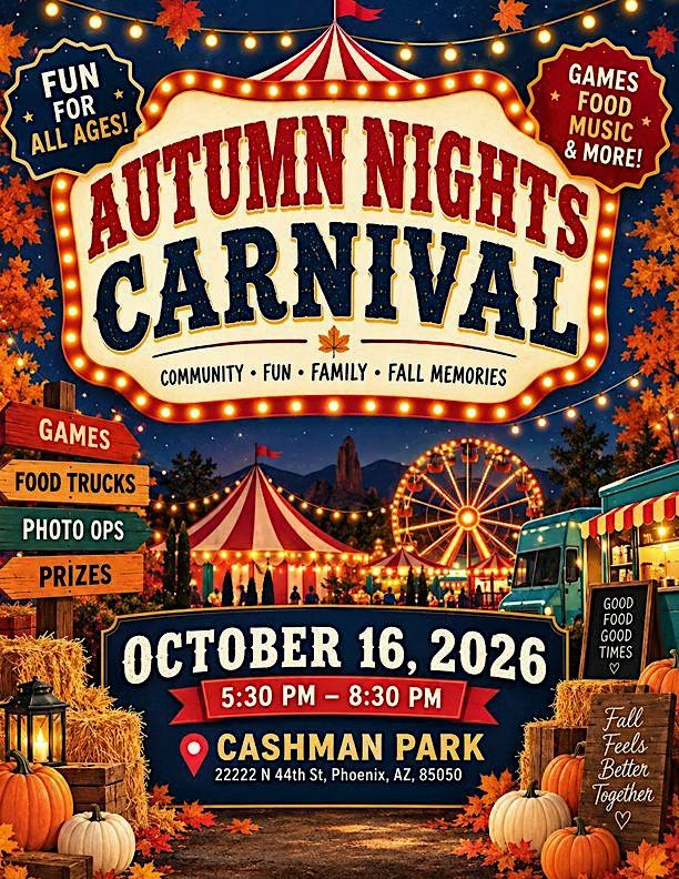 Autumn Nights Carnival, Cashman Park, Phoenix, 16 October 2026 | AllEvents