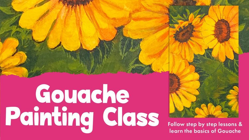 Gouache Painting Sunflower, Allards Art, Fresno, 24 June 2023