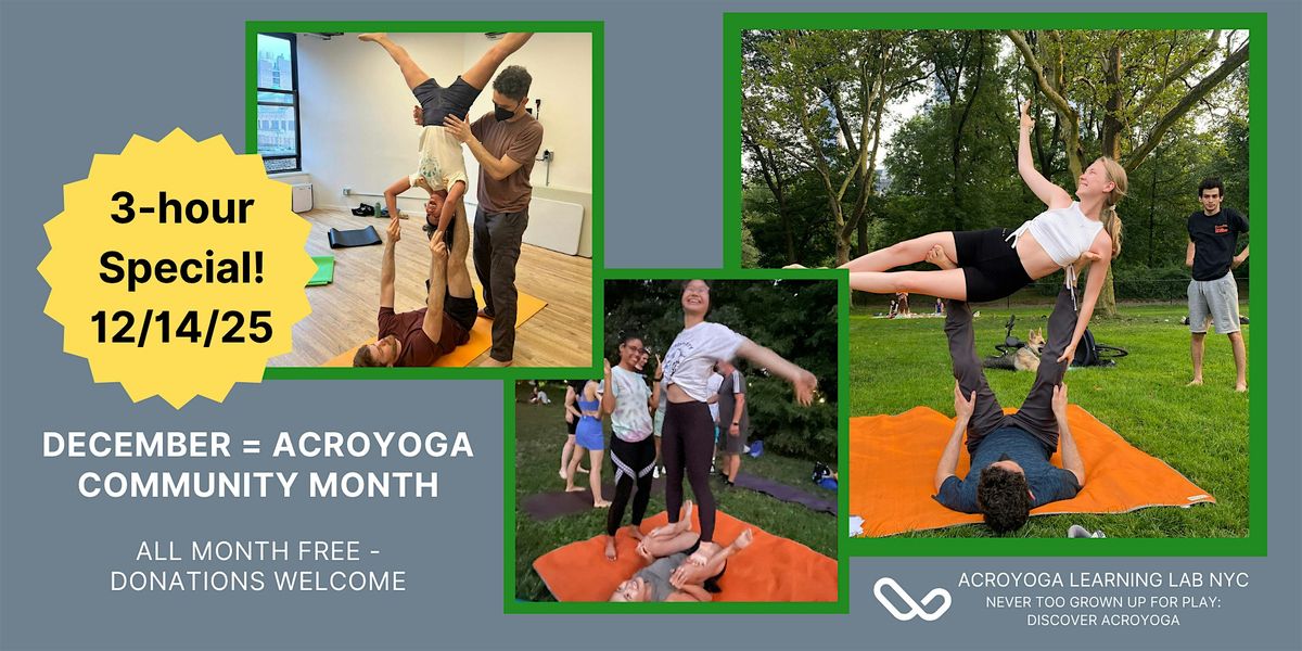 Acroyoga Learning Lab - Discovery Month - 3-Hour Special, 14 December | Event in New York | AllEvents