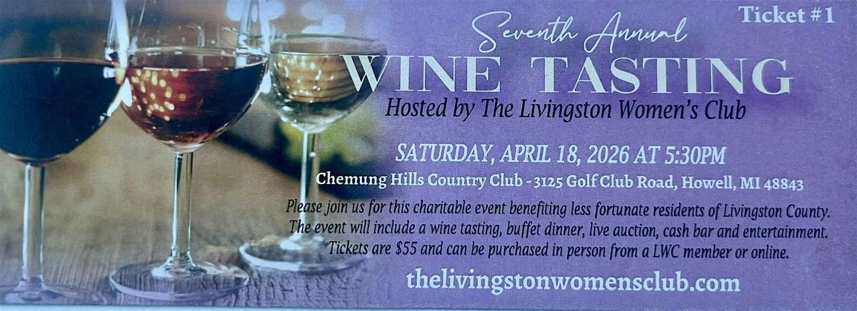 7th Annual Wine Tasting Hosted By Livingston Women's Club, 18 April | Event in Howell | AllEvents