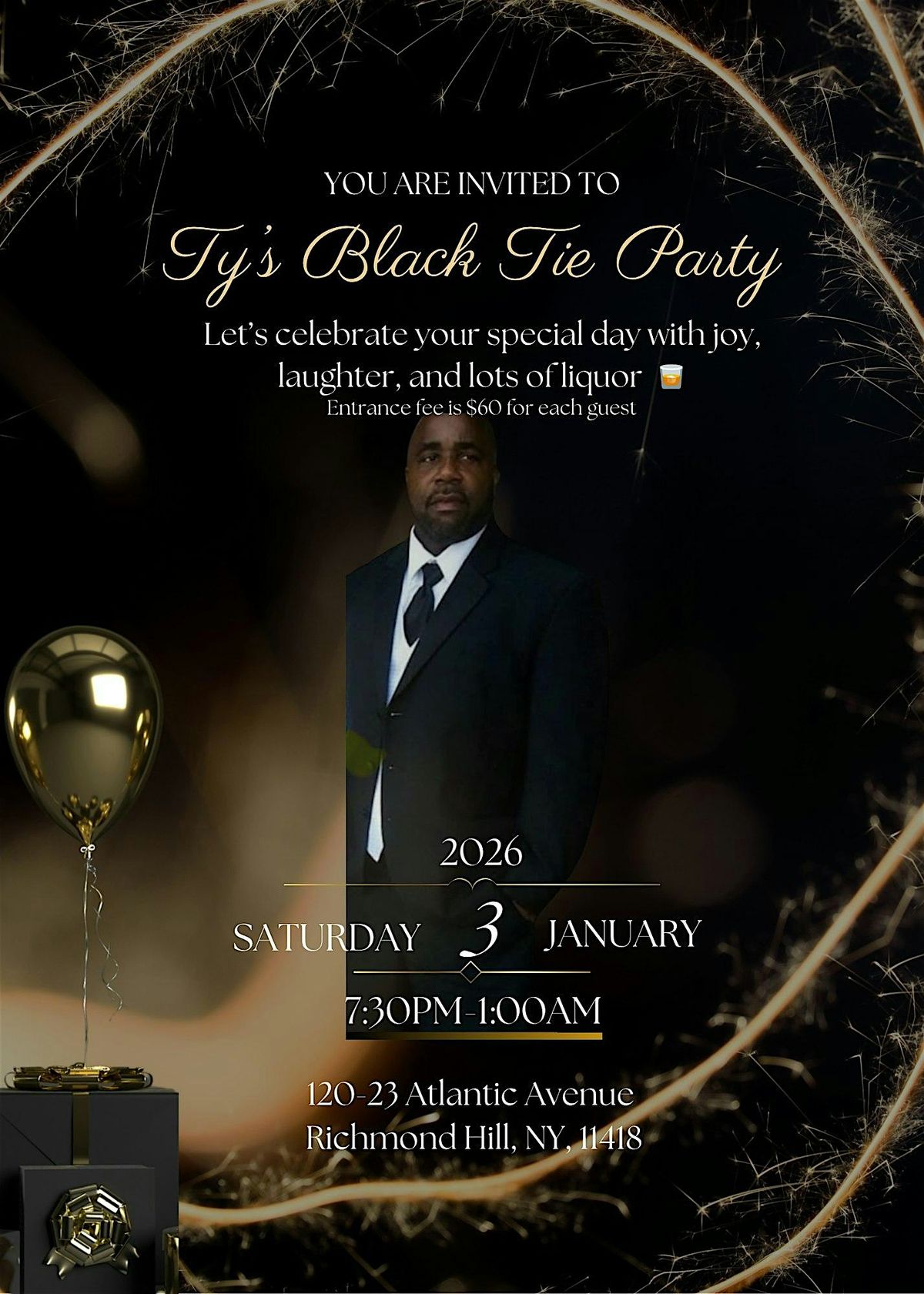Ty’s Black Tie Party, 3 January | Event in Queens | AllEvents