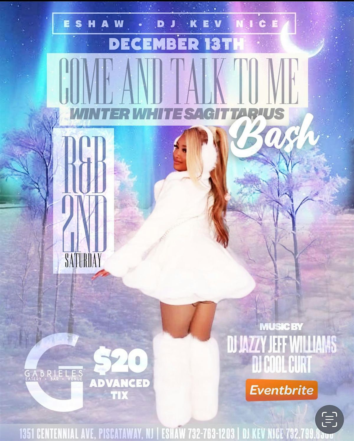 Come & Talk To Me RNB 2nd Saturday’s “Winter White Sagittarius Bash”, 13 December | Event in Piscataway