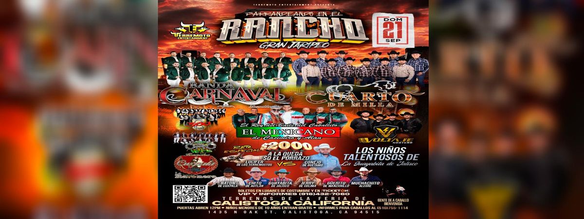 CUARTO DE MILLA, BANDA CARNAVAL & MAS , 21 September | Event in Calistoga | AllEvents