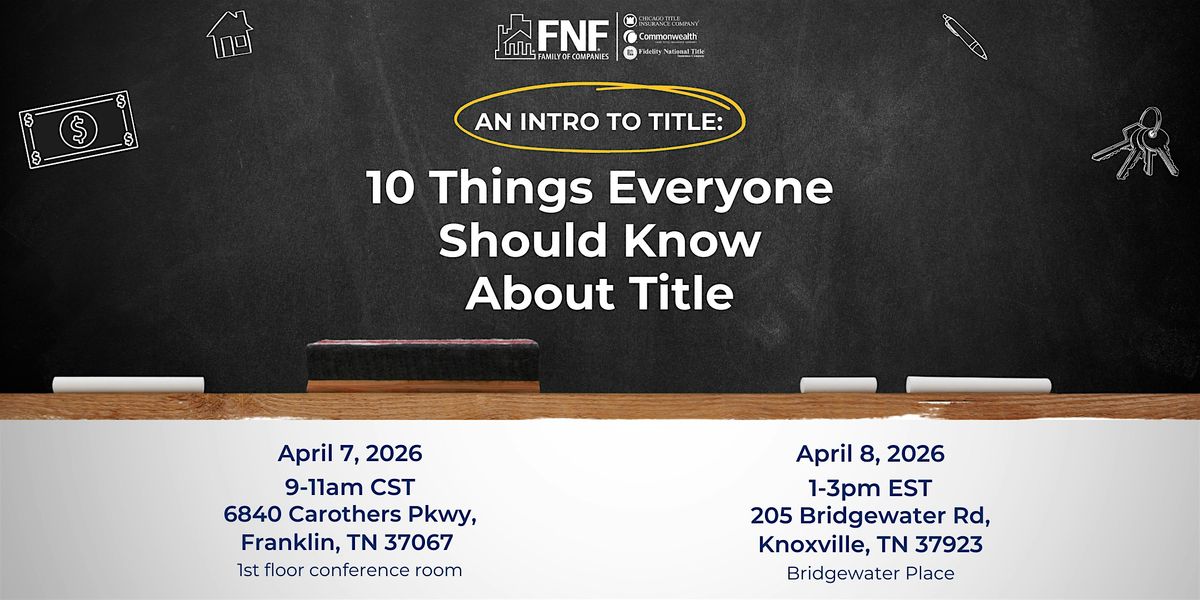 10 Things Everyone Should Know About Title- Franklin, 7 April | Event in Franklin | AllEvents