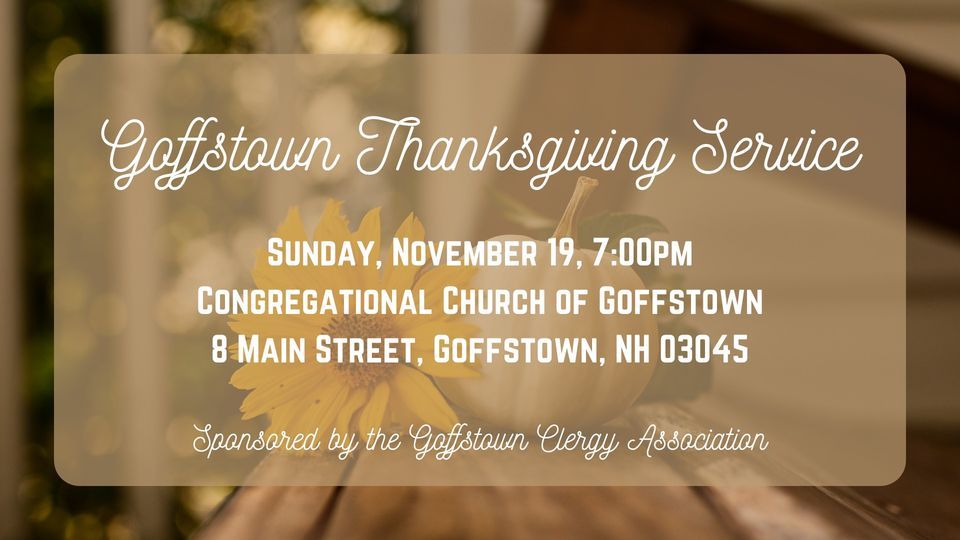 Goffstown Community Thanksgiving Service, Congregational Church of