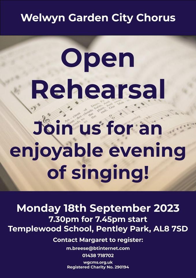 Welwyn Garden City Chorus Open Rehearsal all Templewood