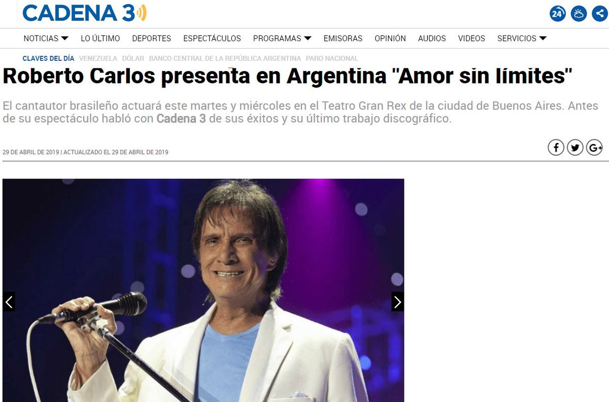 Roberto Carlos Ciudad de México Tickets | Event in Ciudad de México | AllEvents