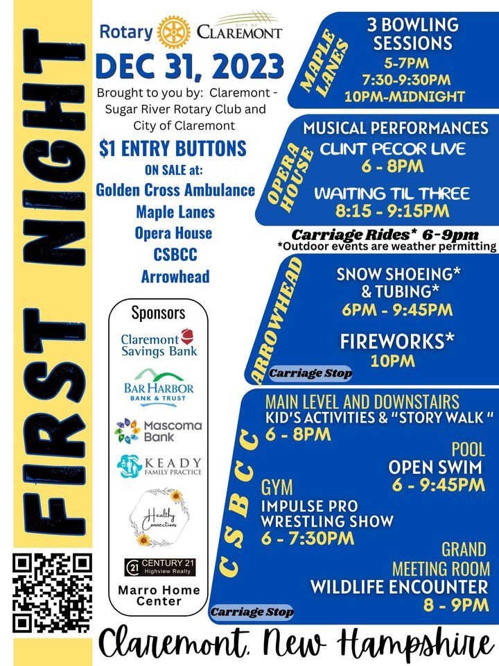 Claremont First Night! , Claremont Savings Bank Community Center