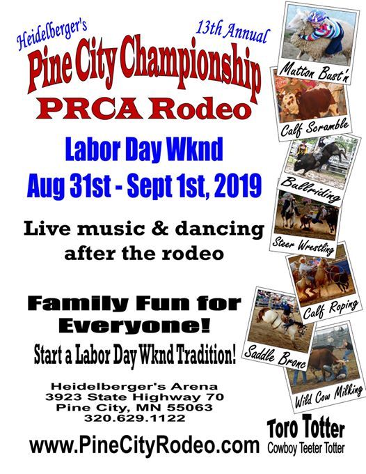 Pine City Championship PRCA Rodeo, Pine City Championship Rodeo, August