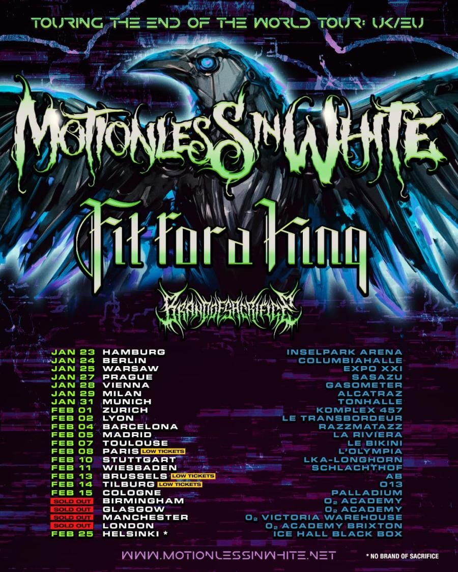 Motionless In White Glasgow Tickets, 5 February | Event in Glasgow | AllEvents