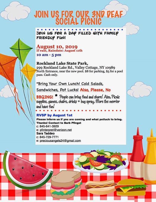 3rd Year Of Deaf Social Picnic At Rockland Lake State Park Valley