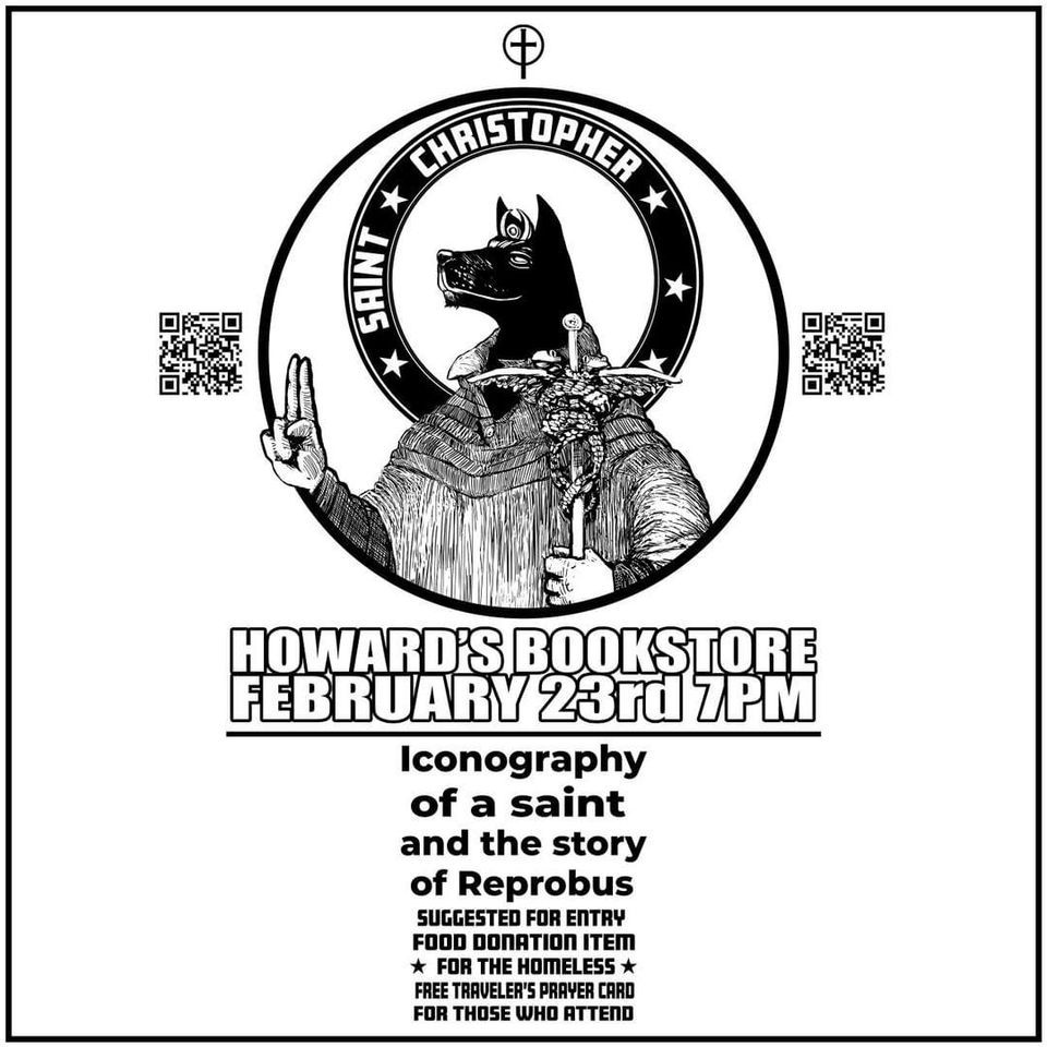 J. Ayala artist talk of his depiction of Saint Christopher, Howard's