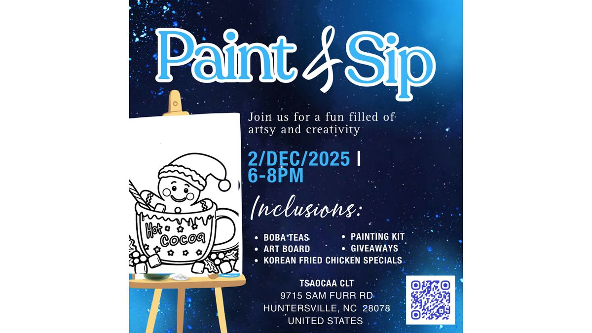 Tsaocaa Sip&Paint, 2 December | Event in Huntersville | AllEvents