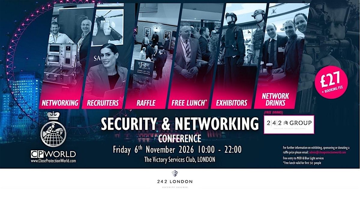 Close Protection and Security Conference 2026, 6 November | Event in London | AllEvents
