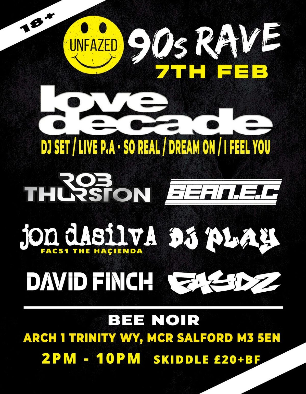 Unfazed 90s Day Rave [ LIVE DJ SET & P.A LOVE DECADE ], Bee Noir ...