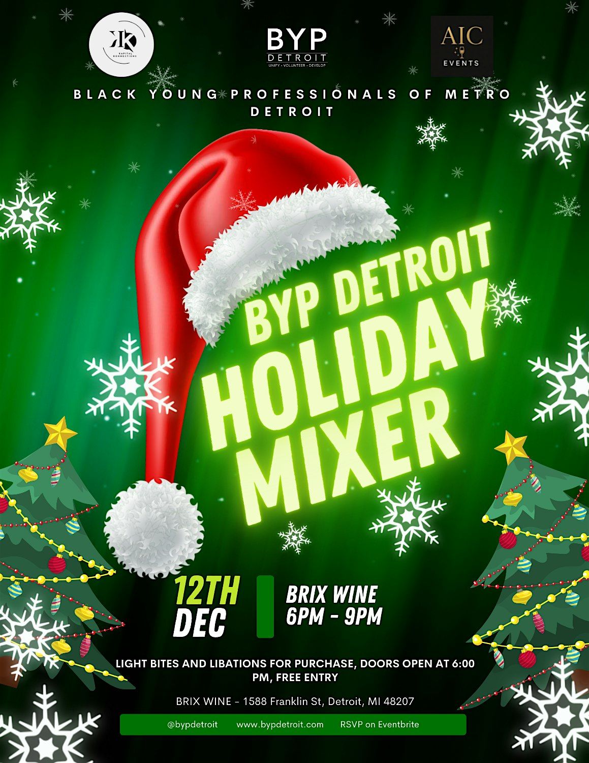 BYP Detroit Holiday Mixer, 12 December | Event in Detroit | AllEvents