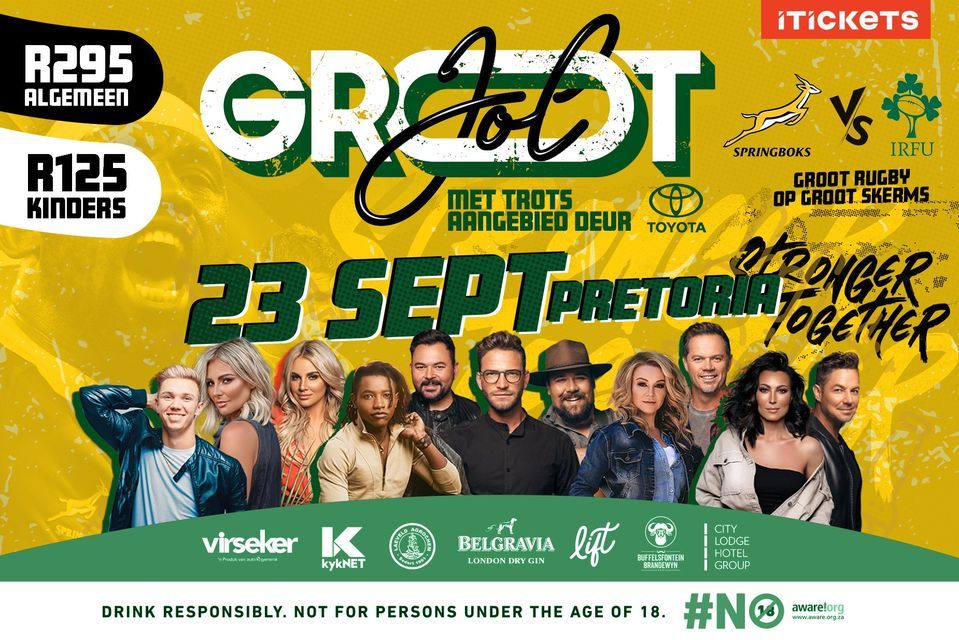 Grootjol | Pretoria | Met Groot Rugby op die Groot Skerms | Event in Akasia | AllEvents.in