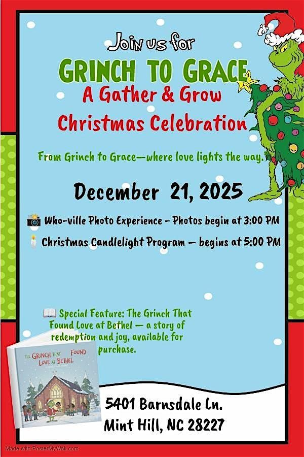 Grinch to Grace, 21 December | Event in Mint Hill | AllEvents