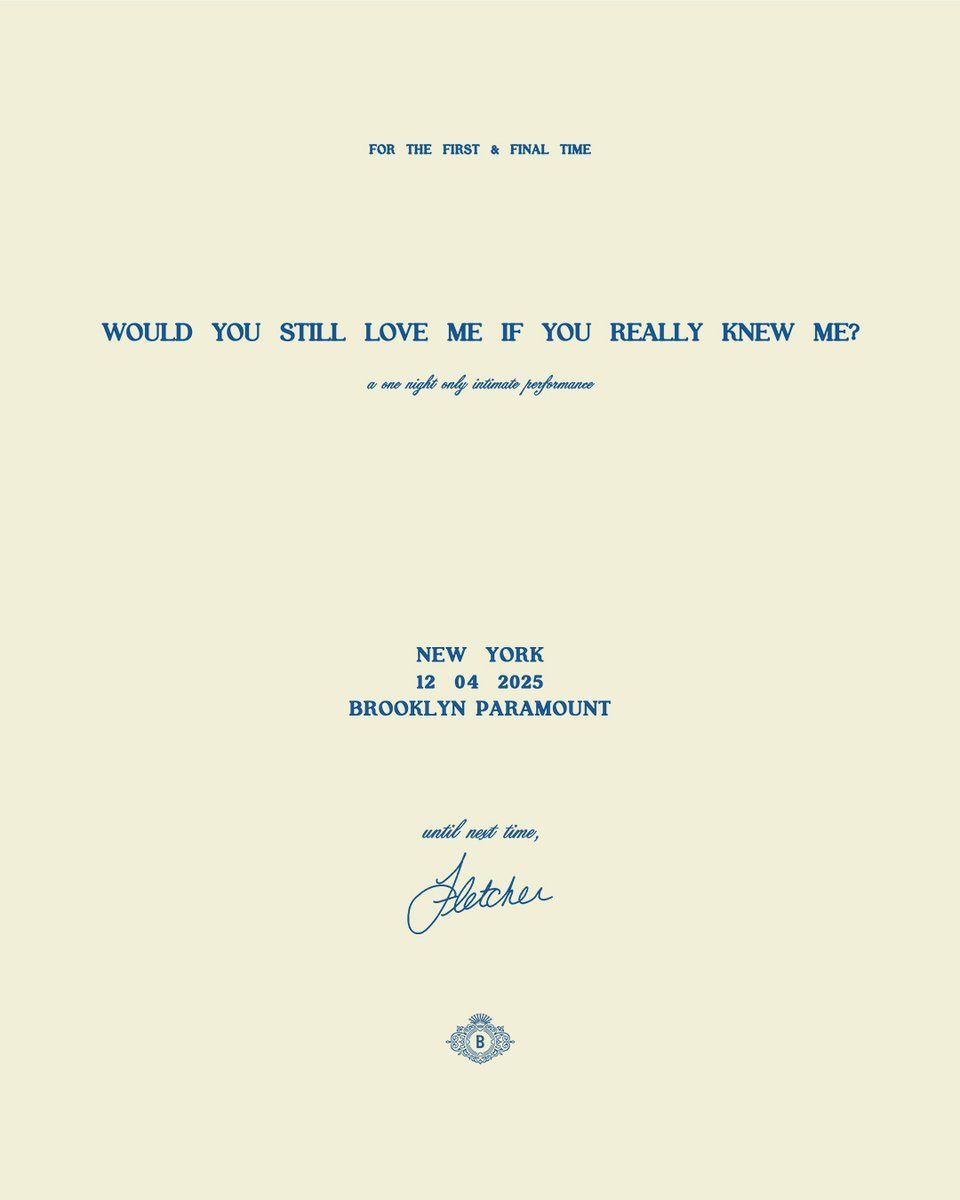 FLETCHER: A One Night Only Intimate Performance at Brooklyn Paramount, 3 December | Event in Brooklyn | AllEvents