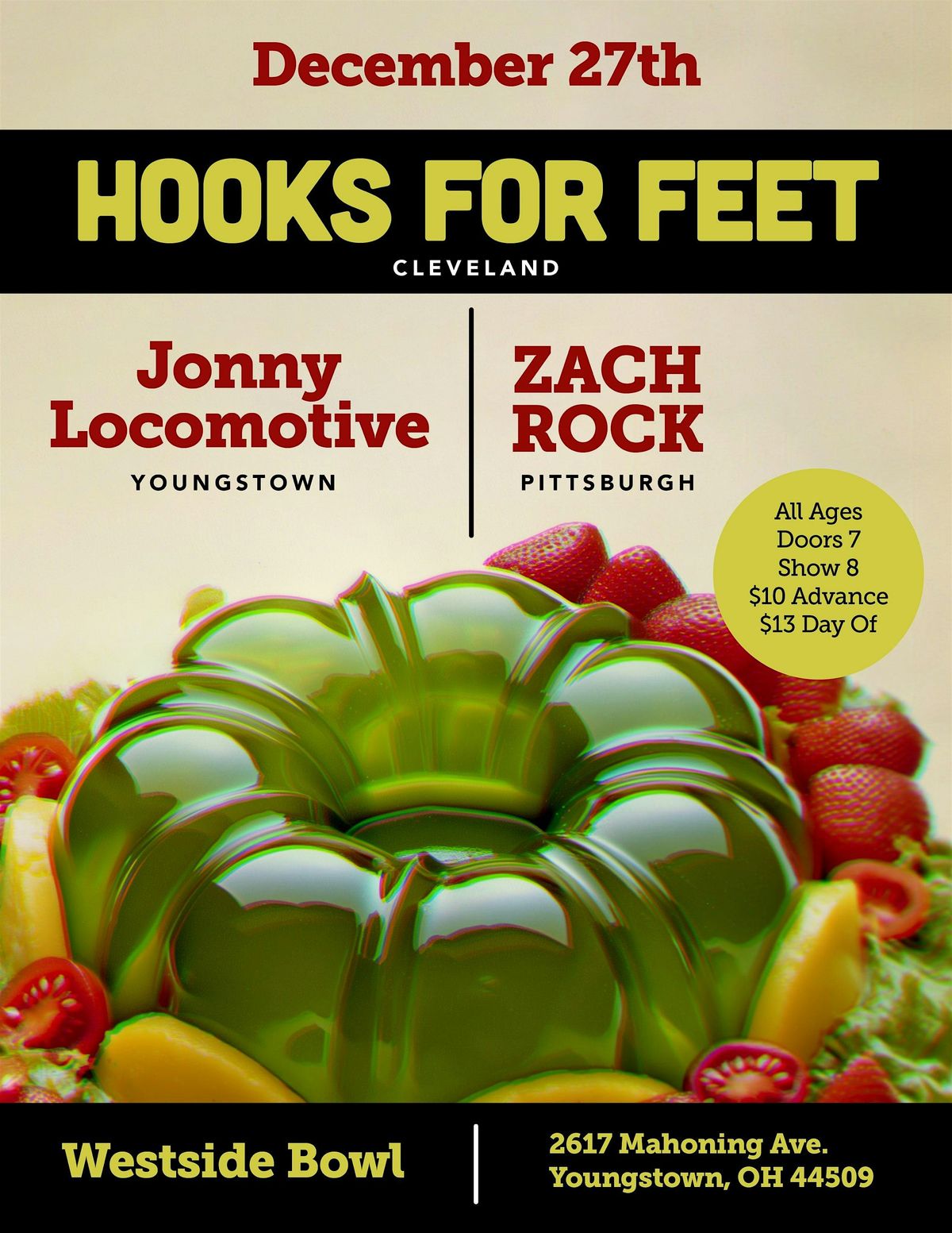 Hooks For Feet/Jonny Locomotive/Zach Rock, 27 December | Event in Youngstown | AllEvents