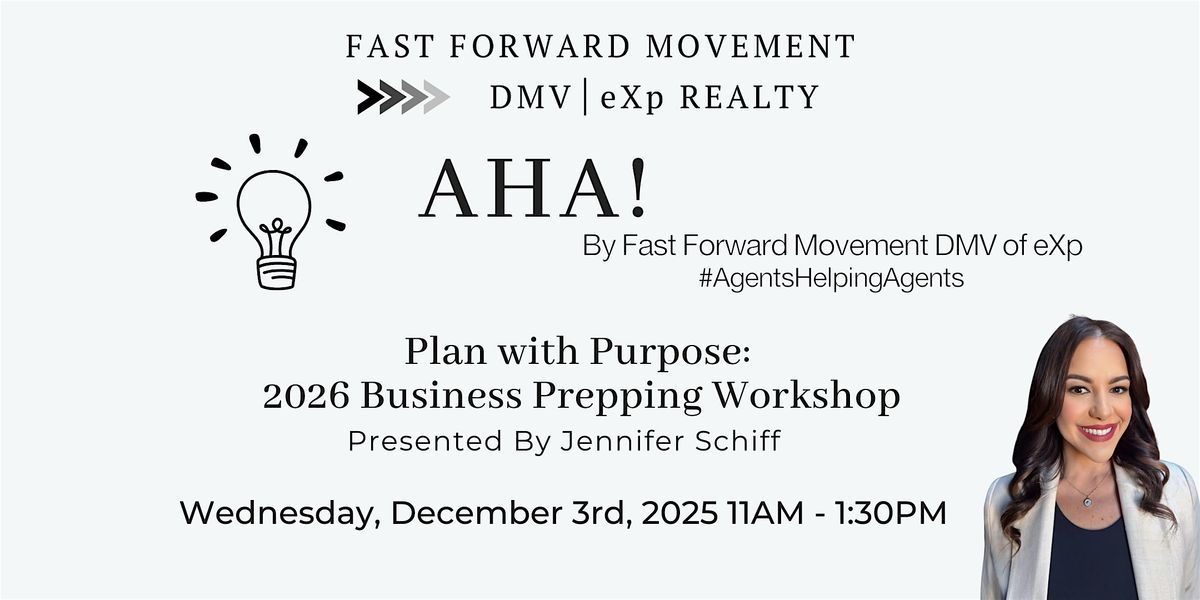 AHA by FFM DMV | Plan with Purpose: 2026 Business Prepping Workshop, 3 December | Event in Fairfax | AllEvents