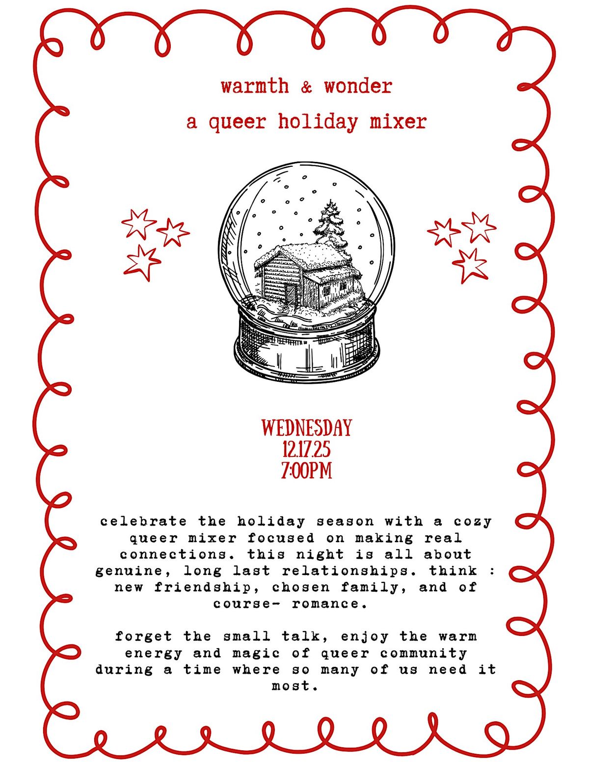 WARMTH & WONDER : A QUEER HOLIDAY MIXER, 17 December | Event in Brooklyn | AllEvents