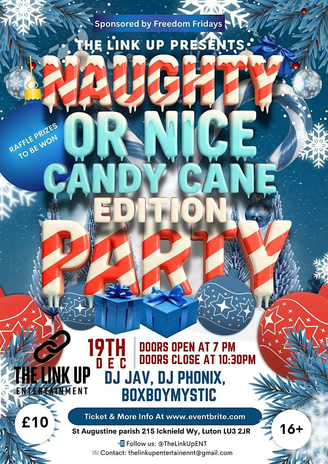 THE LINK UP PRESENTS NAUGHTY OR NICE CANDY CANE EDITION, 19 December | Event in Luton | AllEvents