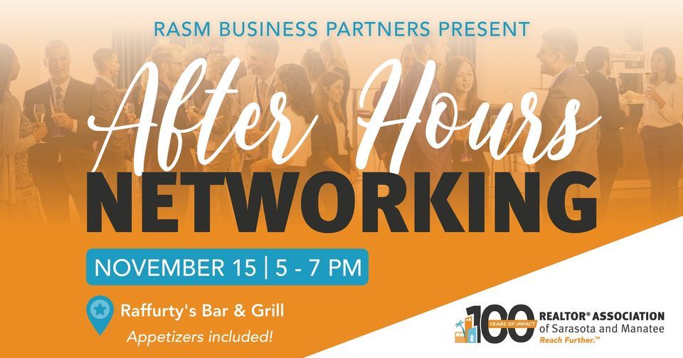 RASM After Hours Networking, Raffurty’s Bar and Grill, Sarasota