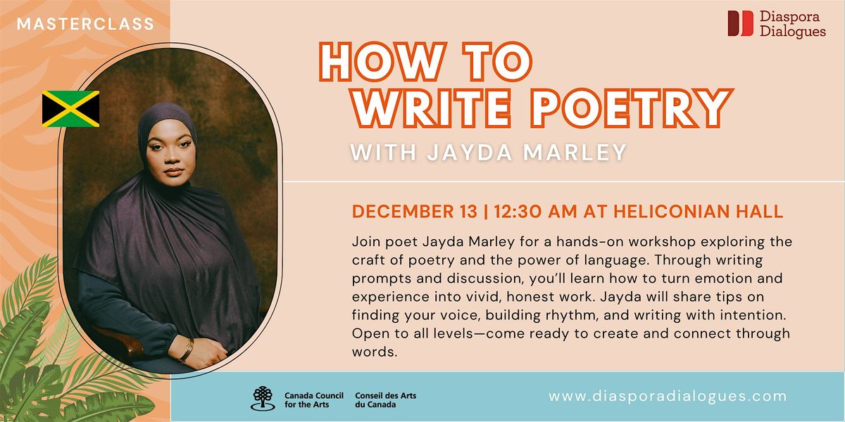 How to Write Poetry with Jayda Marley, 13 December | Event in Toronto | AllEvents