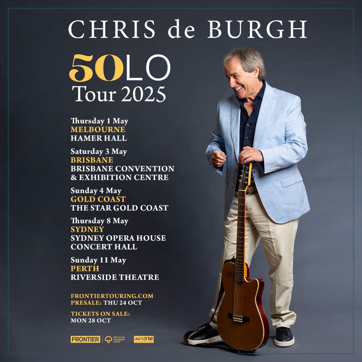 Chris de Burgh: 50LO Tour at Centre in the Square Ontario, 9 March | Event in Kitchener | AllEvents